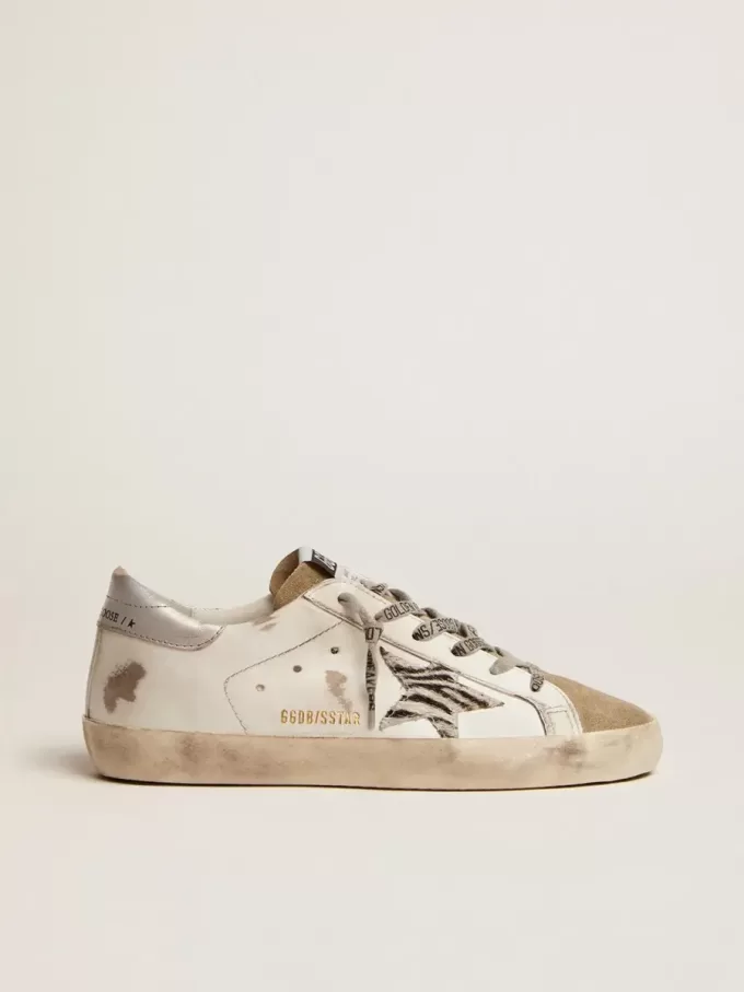Super-Star für Damen mit Zebra-Print und Ponyfell-Stern