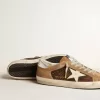 Super-Star LTD aus braunem Leder und tabakfarbenem Wildleder mit weißem Stern Super-Star LTD aus braunem Leder und tabakfarbenem Wildleder mit weißem Stern