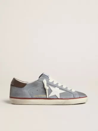 Super-Star LTD aus hellblauem Nubukleder mit weißem Lederstern und brauner Lederferse