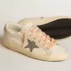 Super-Star LTD aus Leder mit beigem Wildlederstern und Swarovski-Nieten