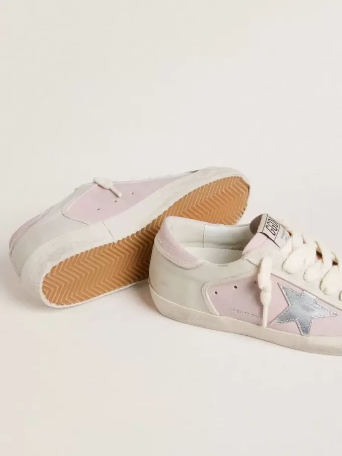 Super-Star LTD aus rosa Leder mit silberfarbenem Lederstern und rosa Lederabsatzlasche