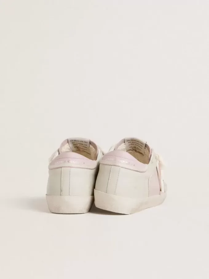 Super-Star LTD aus rosa Leder mit silberfarbenem Lederstern und rosa Lederabsatzlasche