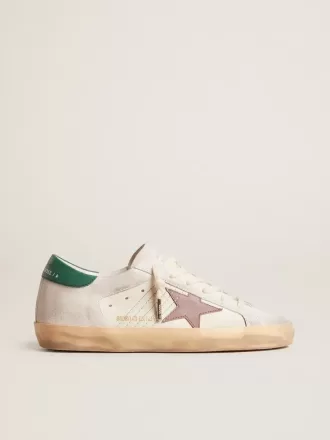Super-Star LTD aus Wildleder mit rosa Lederstern und grüner Fersenlasche