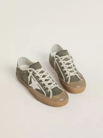 Super-Star LTD für Damen aus grünem Canvas mit weißem Lederstern