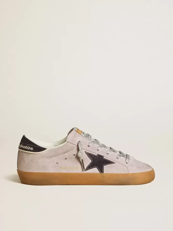 Super-Star LTD für Damen aus lila Wildleder mit mitternachtsblauem Wildlederstern und Fersenlasche