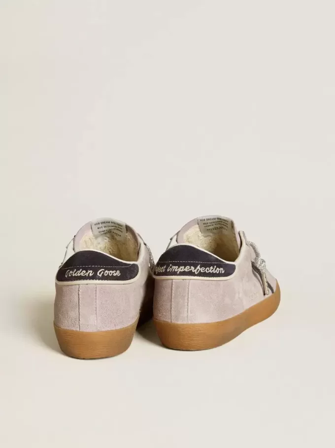 Super-Star LTD für Damen aus lila Wildleder mit mitternachtsblauem Wildlederstern und Fersenlasche