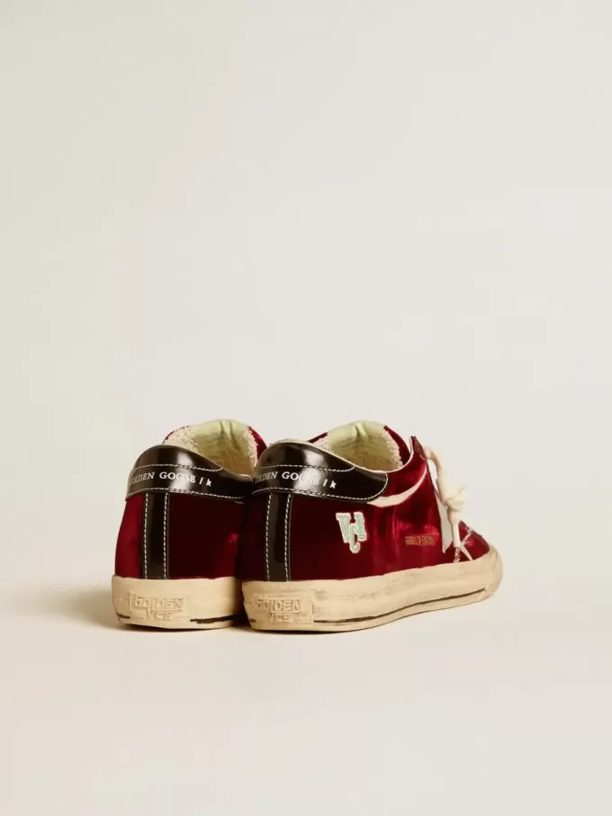 Super-Star LTD für Damen aus Samt mit metallischem Lederstern und Fersenlasche