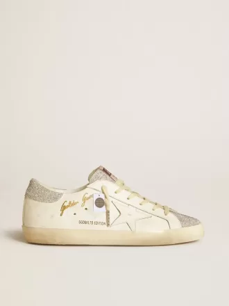 Super-Star LTD für Damen aus weißem Leder mit Swarovski-Mikrokristalleinsätzen
