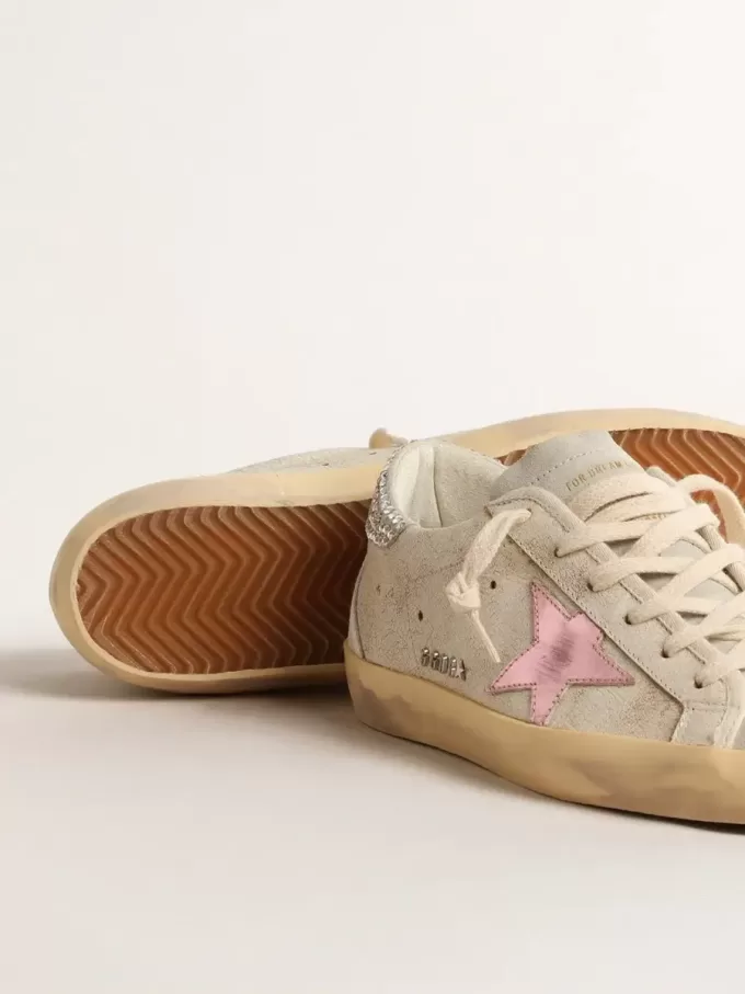 Super-Star LTD in Ecru mit Fersenlasche aus Swarovski-Kristallen