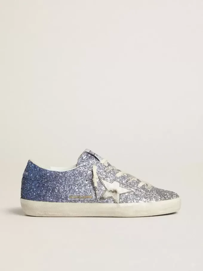Super-Star LTD in mehrfarbigem Glitzer mit silbernem Metallic-Lederstern