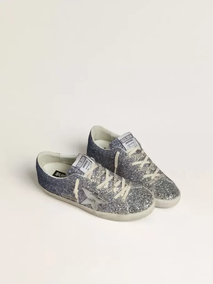Super-Star LTD in mehrfarbigem Glitzer mit silbernem Metallic-Lederstern
