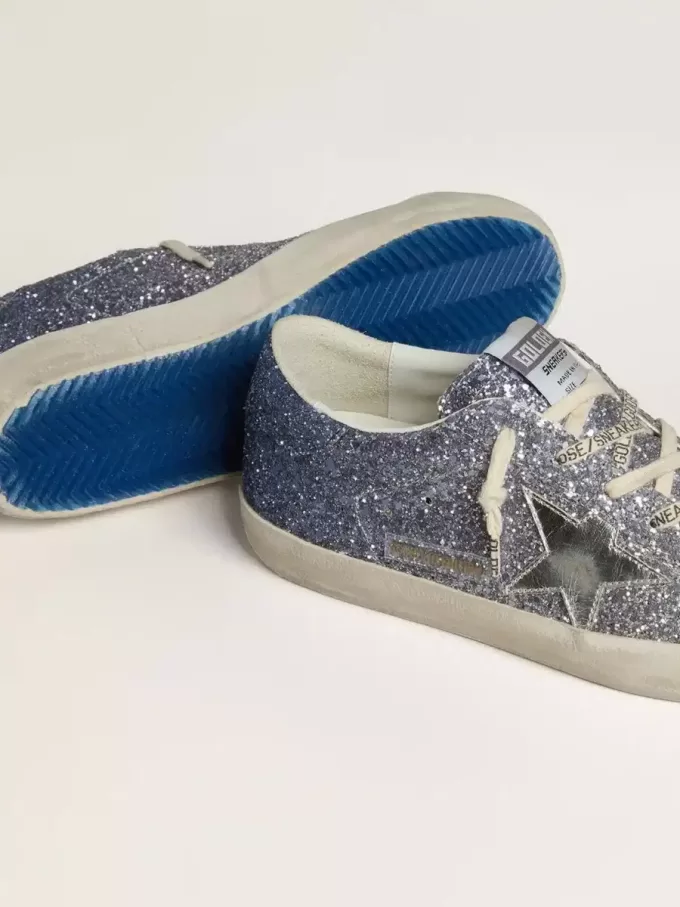Super-Star LTD in mehrfarbigem Glitzer mit silbernem Metallic-Lederstern