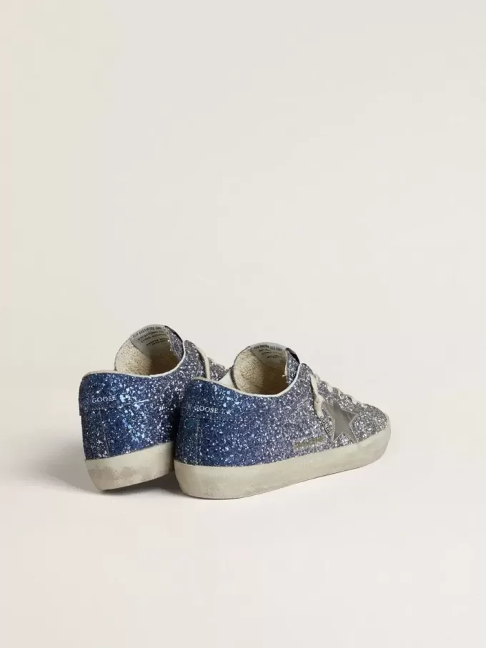 Super-Star LTD in mehrfarbigem Glitzer mit silbernem Metallic-Lederstern