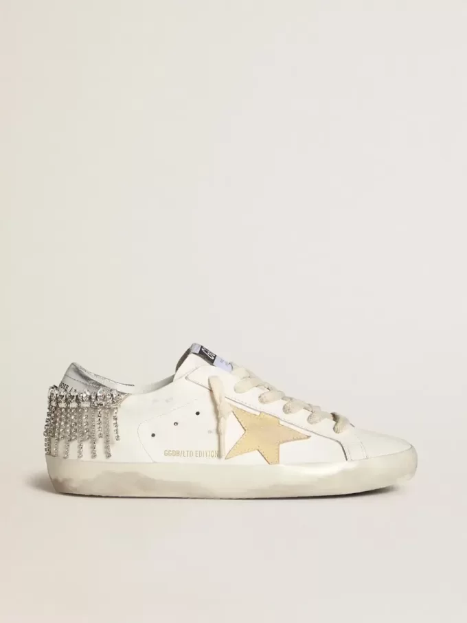 Super-Star LTD mit Stern aus Wildleder und Fersenlasche aus Leder mit Kristallen