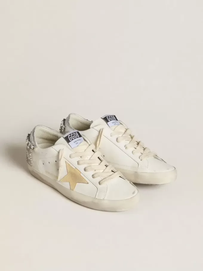 Super-Star LTD mit Stern aus Wildleder und Fersenlasche aus Leder mit Kristallen