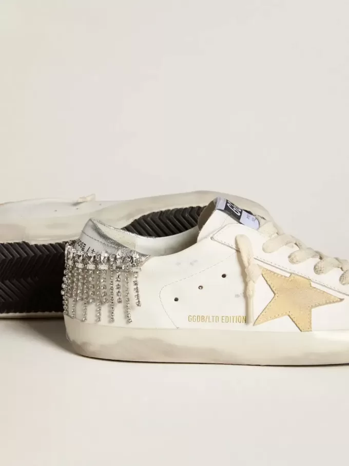 Super-Star LTD mit Stern aus Wildleder und Fersenlasche aus Leder mit Kristallen