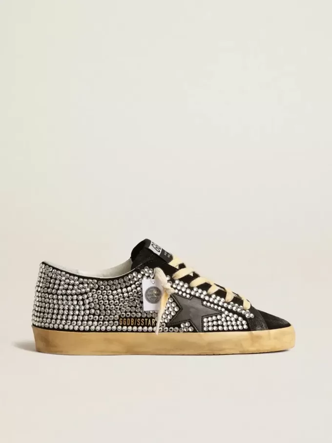 Super-Star LTD mit Swarovski-Kristallen und schwarzem Lederstern