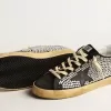 Super-Star LTD mit Swarovski-Kristallen und schwarzem Lederstern