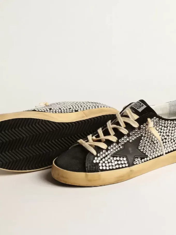 Super-Star LTD mit Swarovski-Kristallen und schwarzem Lederstern