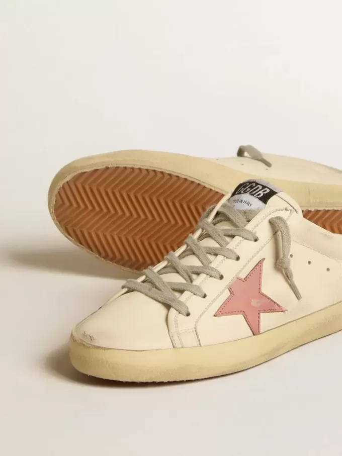 Super-Star Sabots für Damen aus Nappa mit rosa Lederstern