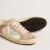 Super-Star-Sneaker für Damen aus rosa Wildleder mit silbermetallischem Lederstern
