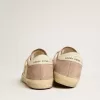 Super-Star-Sneaker für Damen aus rosa Wildleder mit silbermetallischem Lederstern