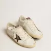 Super-Star-Sneaker für Herren mit braunem Wildlederstern und rosa Fersenlasche