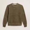 Sweatshirt aus Baumwolle in Buchefarbe mit Vintage-Effekt Sweatshirt aus Baumwolle in Buchefarbe mit Vintage-Effekt
