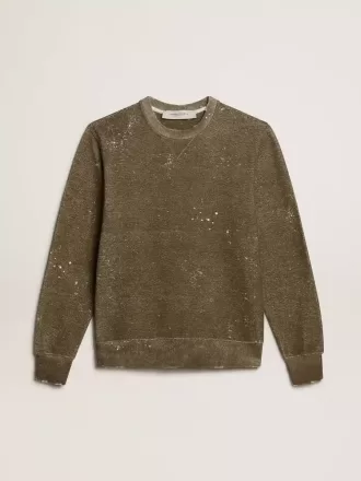 Sweatshirt aus Baumwolle in Buchefarbe mit Vintage-Effekt Sweatshirt aus Baumwolle in Buchefarbe mit Vintage-Effekt