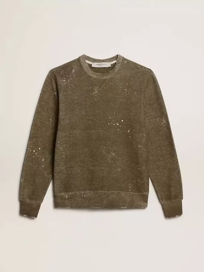 Sweatshirt aus Baumwolle in Buchefarbe mit Vintage-Effekt Sweatshirt aus Baumwolle in Buchefarbe mit Vintage-Effekt