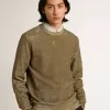Sweatshirt aus Baumwolle in Buchefarbe mit Vintage-Effekt Sweatshirt aus Baumwolle in Buchefarbe mit Vintage-Effekt