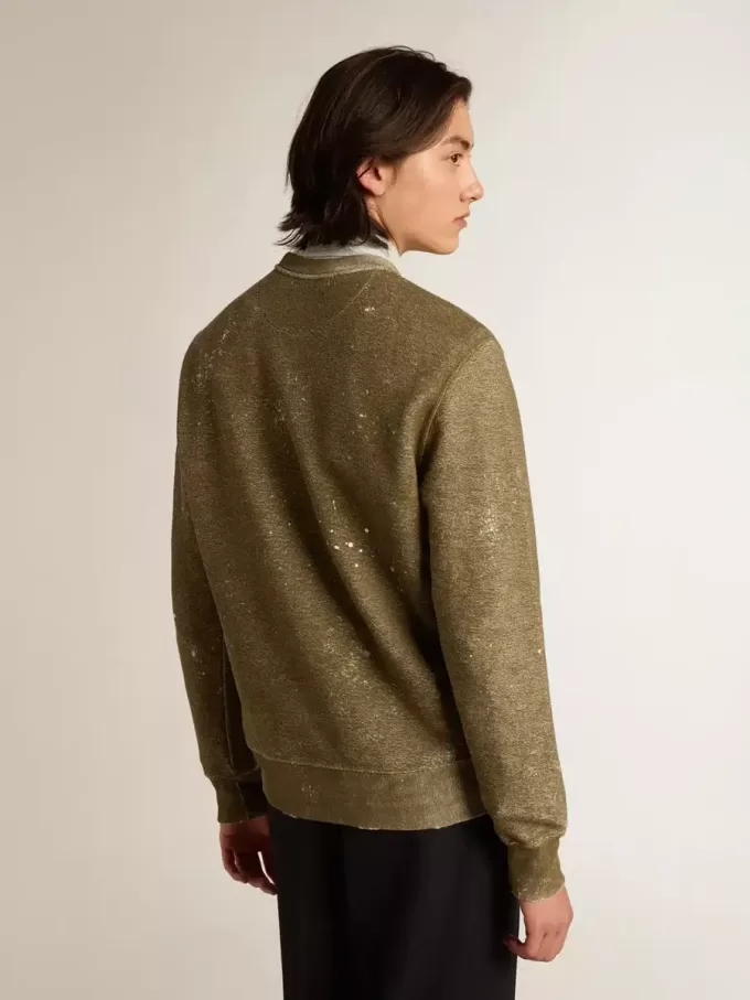 Sweatshirt aus Baumwolle in Buchefarbe mit Vintage-Effekt Sweatshirt aus Baumwolle in Buchefarbe mit Vintage-Effekt
