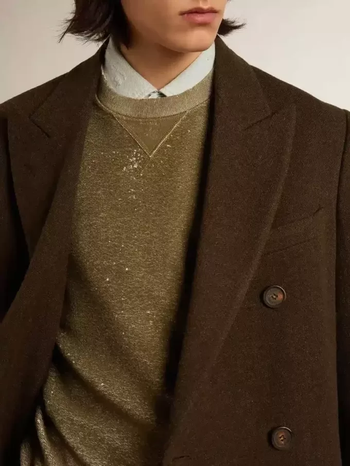 Sweatshirt aus Baumwolle in Buchefarbe mit Vintage-Effekt Sweatshirt aus Baumwolle in Buchefarbe mit Vintage-Effekt