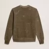 Sweatshirt aus Baumwolle in Buchefarbe mit Vintage-Effekt Sweatshirt aus Baumwolle in Buchefarbe mit Vintage-Effekt