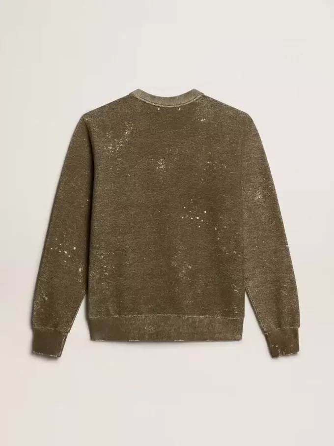 Sweatshirt aus Baumwolle in Buchefarbe mit Vintage-Effekt Sweatshirt aus Baumwolle in Buchefarbe mit Vintage-Effekt