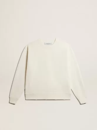 Sweatshirt in Altweiß mit umgekehrtem Logo auf der Rückseite – Jersey Capsule