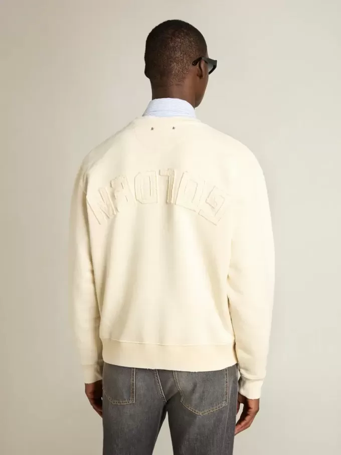 Sweatshirt in Altweiß mit umgekehrtem Logo auf der Rückseite – Jersey Capsule