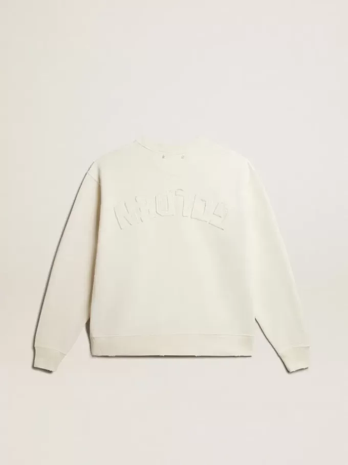 Sweatshirt in Altweiß mit umgekehrtem Logo auf der Rückseite – Jersey Capsule