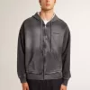 Sweatshirt in Anthrazit mit Sprüheffekt und Nieten