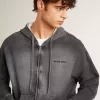 Sweatshirt in Anthrazit mit Sprüheffekt und Nieten