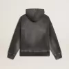 Sweatshirt in Anthrazit mit Sprüheffekt und Nieten