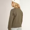 Sweatshirt in Distressed-Optik in Olivgrün mit goldenem Schriftzug auf der Vorderseite