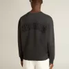 Sweatshirt in gewaschenem Schwarz mit umgekehrtem Logo auf der Rückseite – Jersey Capsule
