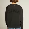 Sweatshirt in gewaschenem Schwarz mit umgekehrtem Logo auf der Rückseite – Jersey Capsule