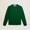Sweatshirt mit Rundhalsausschnitt aus grünem Baumwollfleece Sweatshirt mit Rundhalsausschnitt aus grünem Baumwollfleece