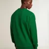 Sweatshirt mit Rundhalsausschnitt aus grünem Baumwollfleece Sweatshirt mit Rundhalsausschnitt aus grünem Baumwollfleece