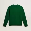 Sweatshirt mit Rundhalsausschnitt aus grünem Baumwollfleece Sweatshirt mit Rundhalsausschnitt aus grünem Baumwollfleece
