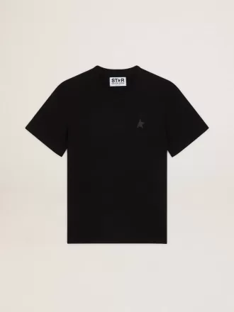 T-Shirt aus der Black Star Collection mit ton-in-ton Stern auf der Vorderseite T-Shirt aus der Black Star Collection mit ton-in-ton Stern auf der Vorderseite