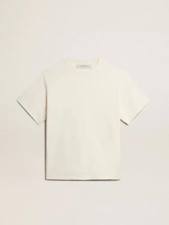 T-Shirt in Altweiß mit umgekehrtem Logo auf der Rückseite – Jersey Capsule