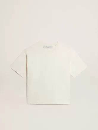 T-Shirt in Altweiß mit umgekehrtem Logo auf der Rückseite – Jersey Capsule